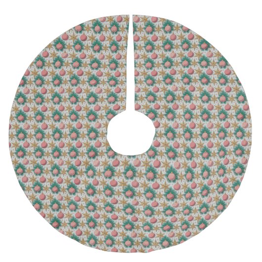 Christmas Pattern Tree Skirt Polyester Weihnachtsbaumdecke (Vorderseite)