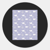 Christmas Pattern With Lar Bears And Snowflakes Runder Aufkleber (Vorderseite)