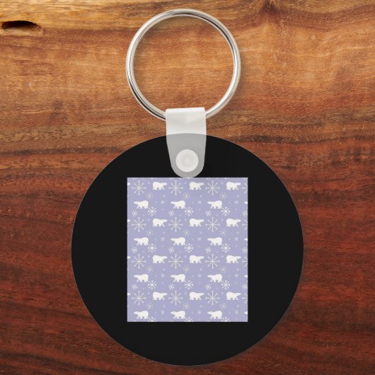 Christmas Pattern With Lar Bears And Snowflakes Schlüsselanhänger (Vorderseite)