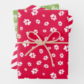 Christmas Paw druckt Pattern Red Happy Pawlidays Geschenkpapier Set (Beispiel)