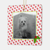 Christmas Paw druckt PET-FOTO Bester Hund je NAME Keramikornament (Links)