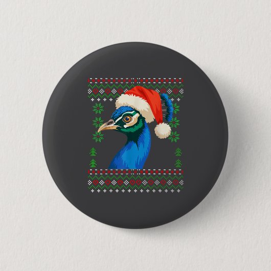 Christmas Pea Ugly Xmas Sweater  Button (Vorderseite)