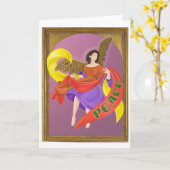 Christmas PEACE Engel (innen leer) Karte (Gelbe Blume)
