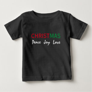 CHRISTMAS PEACE JOY LIEBE TYPOGRAPHIE BABY T-SHIRT