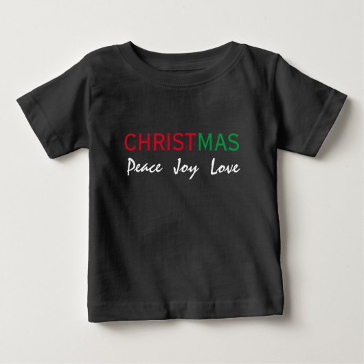 CHRISTMAS PEACE JOY LIEBE TYPOGRAPHIE BABY T-SHIRT (Vorderseite)