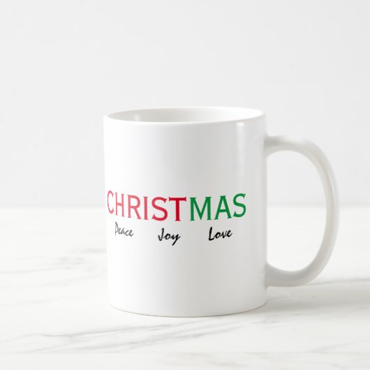 CHRISTMAS PEACE JOY LIEBE TYPOGRAPHIE KAFFEETASSE (Rechts)