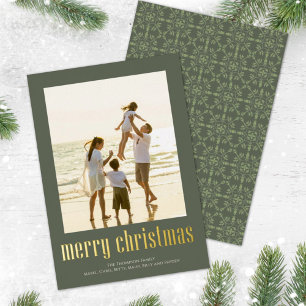 Christmas Peace Joy Love Green Snowflake 1 Photo Folien Feiertagskarte
