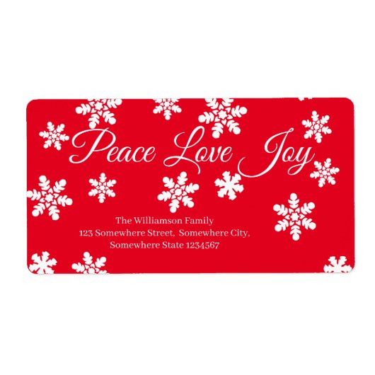 Christmas Peace Liebe Joey White Snowflake Script (Vorne)