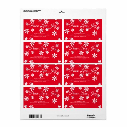 Christmas Peace Liebe Joey White Snowflake Script (Vorne)