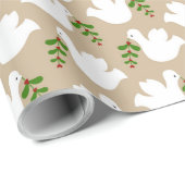 Christmas Peace Liebe Jove Dove Natural Holiday Geschenkpapier (Rolleneckpunkt)