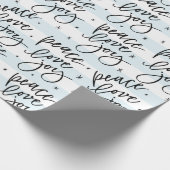 Christmas Peace Liebe Joy Calligraphy Geschenkpapier (Ecke)