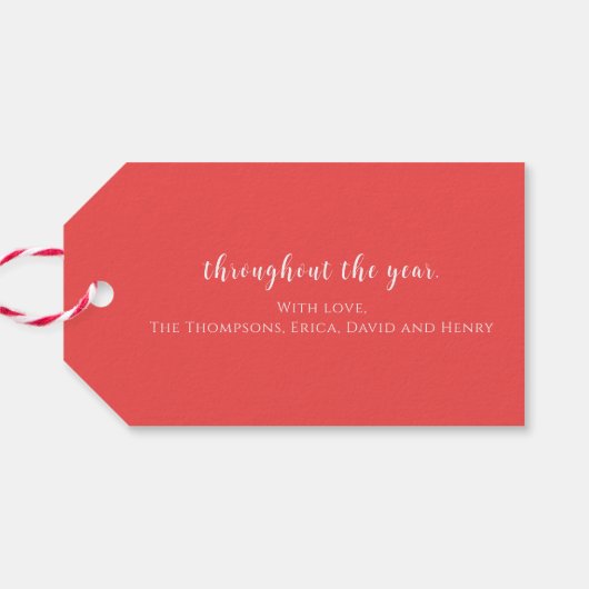 Christmas Peace Modern Script Foto Liebe Niedlich Geschenkanhänger (Rückseite Horizontal)