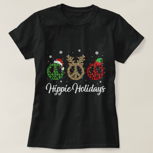 Christmas Peace Shirt 70er Hippie Kostüme für Frau (Design vorne)