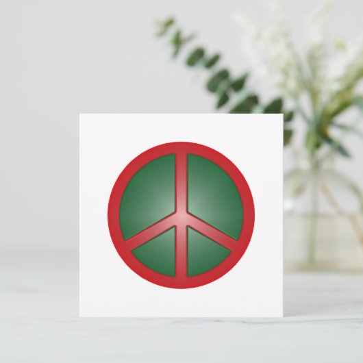 Christmas Peace Sign Feiertagskarte (Stehend Vorderseite)