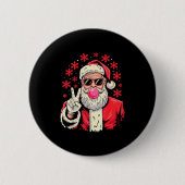 Christmas Peace Sign Hand Santa Claus Nk Bubble Gu Button (Vorderseite)