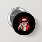 Christmas Peace Sign Hand Santa Claus Nk Bubble Gu Button (Vorne & Hinten)