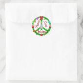 Christmas Peace Sign Runder Aufkleber (Tasche)