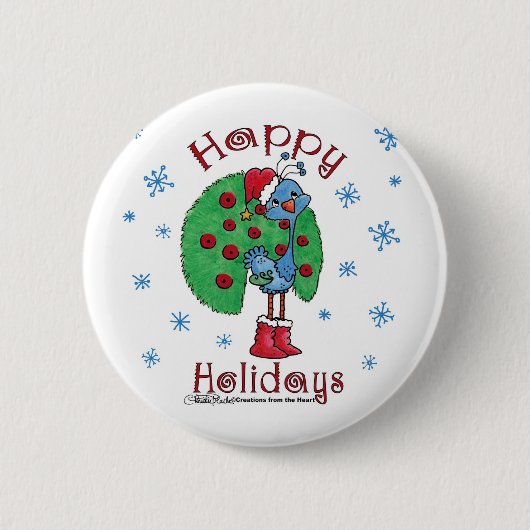Christmas Peacock Button (Vorderseite)