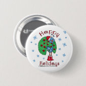 Christmas Peacock Button (Vorne & Hinten)