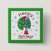 Christmas Peacock Button (Vorderseite)