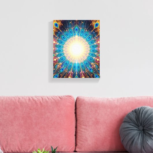 Christmas Peacock Frequency Premium Wrapped Canvas Leinwanddruck (Insitu (Wohnzimmer))