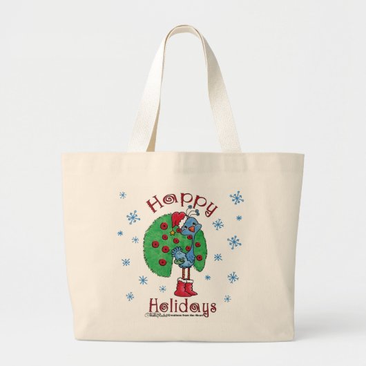 Christmas Peacock Jumbo Stoffbeutel (Vorne)