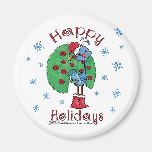 Christmas Peacock Magnet (Vorne)