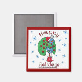 Christmas Peacock Magnet (Vorderseite/Rückseite)