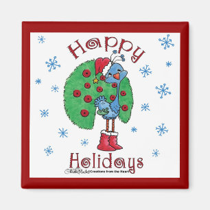 Christmas Peacock Magnet