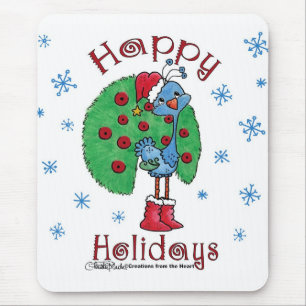 Christmas Peacock Mousepad