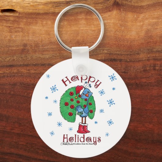 Christmas Peacock Schlüsselanhänger (Vorderseite)