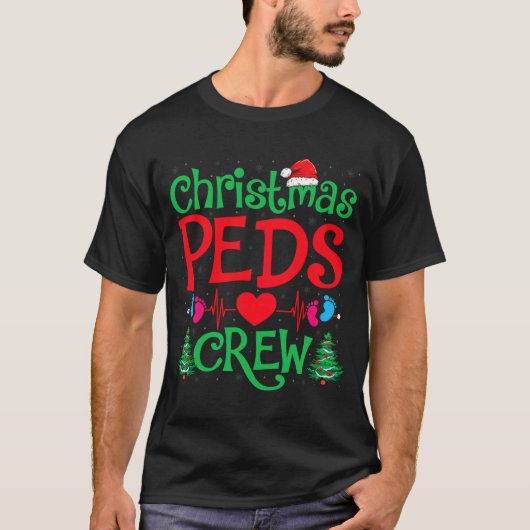 Christmas Peds Crew Santa Hat Xmas Tree Pediatric T-Shirt (Vorderseite)