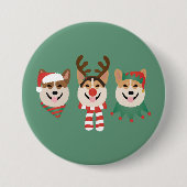 Christmas Pembroke Welsh Corgi Hunde Button (Vorderseite)