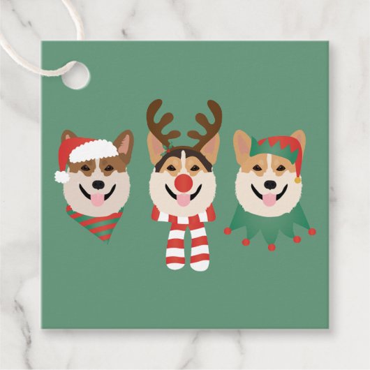 Christmas Pembroke Welsh Corgi Hunde Geschenkanhänger (Vorderseite)