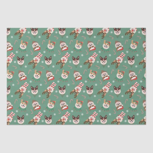 Christmas Pembroke Welsh Corgi Hunde Seidenpapier (Vorderseite)