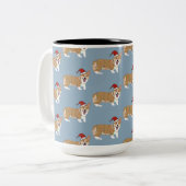 Christmas Pembroke Welsh Corgi Zweifarbige Tasse (Vorderseite Links)