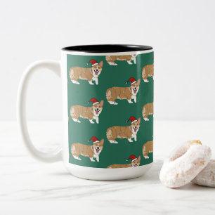Christmas Pembroke Welsh Corgi Zweifarbige Tasse