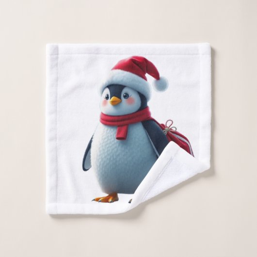 Christmas penguin badhandtuch set (Waschlappen)