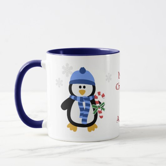 Christmas Penguin Blue Tasse (Links)