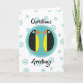 Christmas Penguin Couple Feiertagskarte (Vorderseite)
