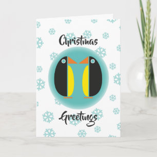 Christmas Penguin Couple Feiertagskarte