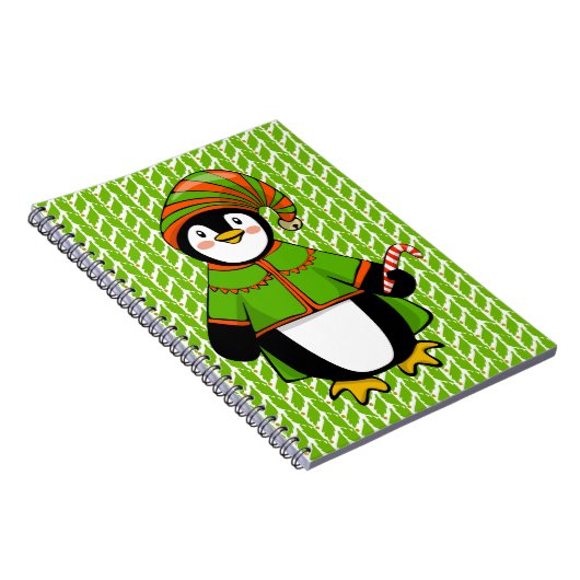 Christmas Penguin Elf Notizblock (Rechte Seite)