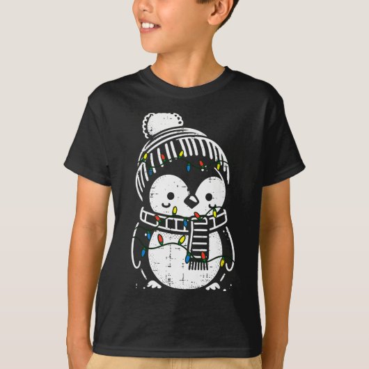 Christmas Penguin F Cute Xmas Boys Girls Kids Todd T-Shirt (Vorderseite)