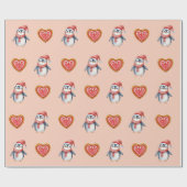 Christmas Penguin Gift Wrapping Paper Geschenkpapier (Flach)