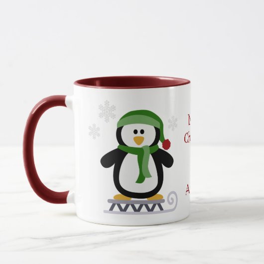 Christmas Penguin Green Tasse (Links)