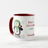 Christmas Penguin Green Tasse (Vorderseite Links)