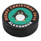 Christmas Penguin Hockey Puck (3/4)