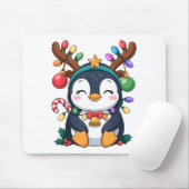Christmas Penguin Reindeer Lights Holiday Animal K Mousepad (Mit Mouse)