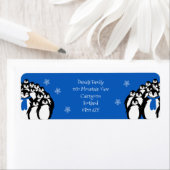 Christmas Penguin Rücksendeadresse Blue (Insitu)