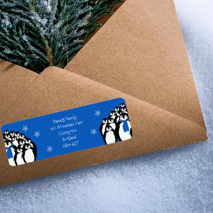 Christmas Penguin Rücksendeadresse Blue